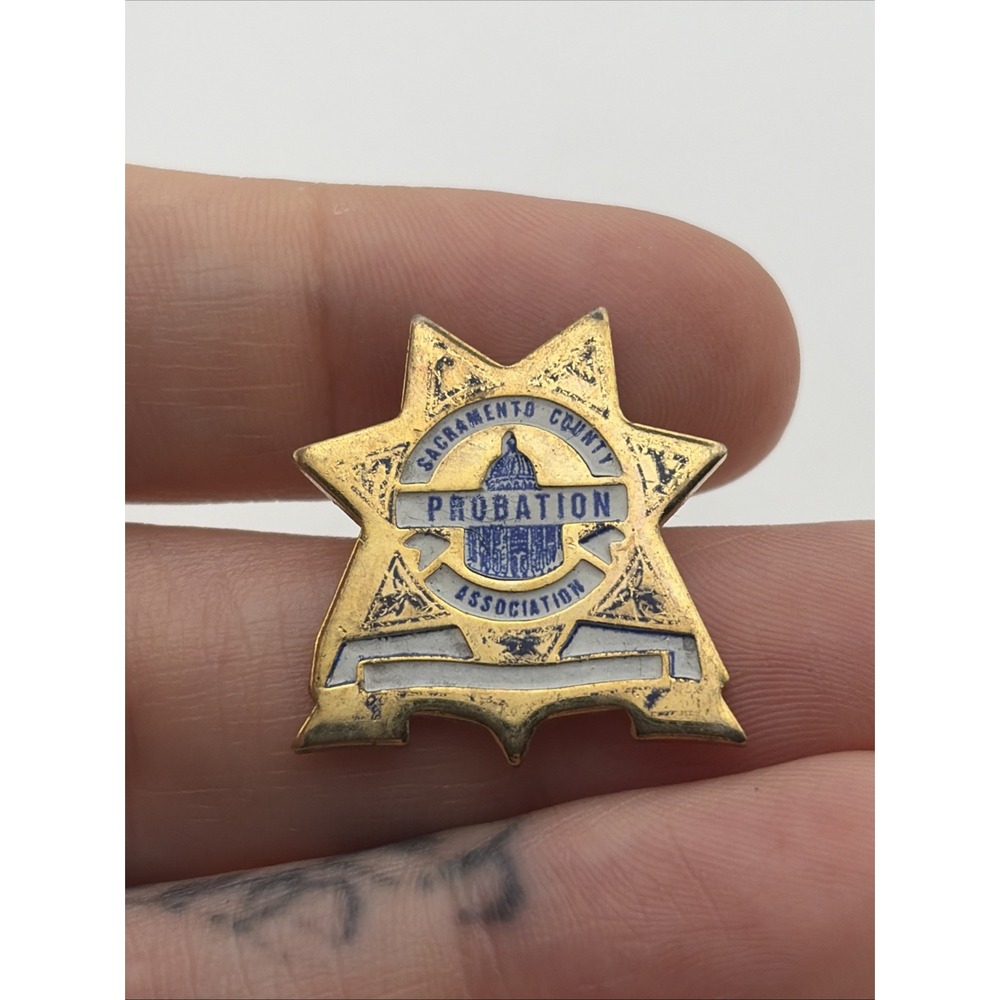 Vintage Sacramento County California Probation Association Lapel Hat Pin